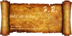 Hódi Rita névjegykártya
