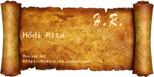 Hódi Rita névjegykártya